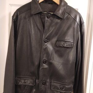 Winlit - 3/4 Leather Coat - Black Size M/L